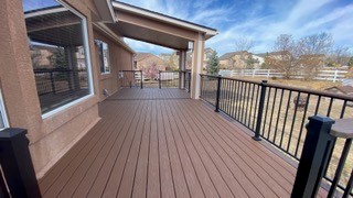 Long covered deck run with depth perspective